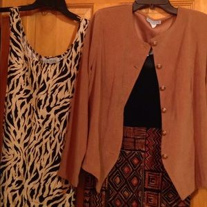 Lot of 2 Dresses and button up velvet Jacket
